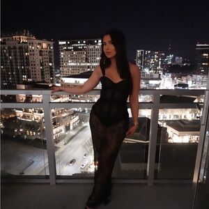 Skims Black Corset Lace Dress